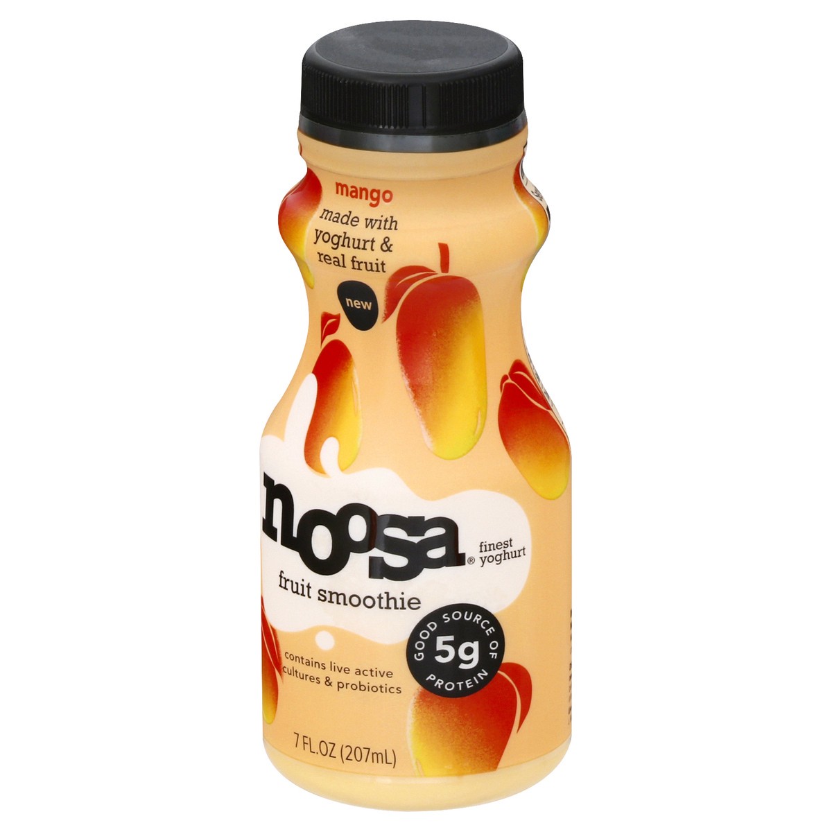 slide 9 of 9, noosa Yoghurt, Mango Fruit Smoothie, 7 fl oz, Whole Milk Yogurt, Real Fruit, Grade-A Pasteurized, Gluten Free, Probiotic, 7 oz