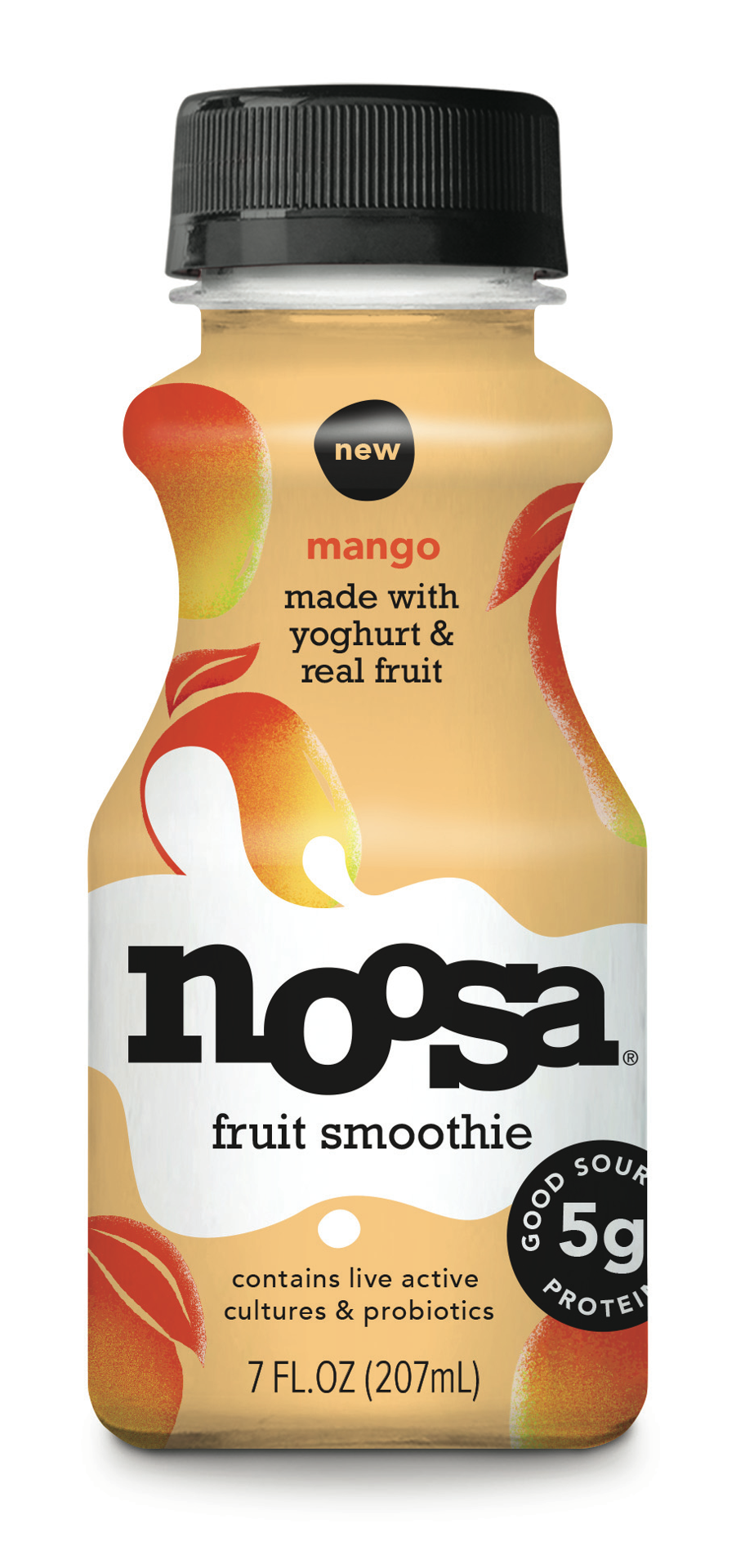 slide 1 of 9, noosa Yoghurt, Mango Fruit Smoothie, 7 fl oz, Whole Milk Yogurt, Real Fruit, Grade-A Pasteurized, Gluten Free, Probiotic, 7 oz