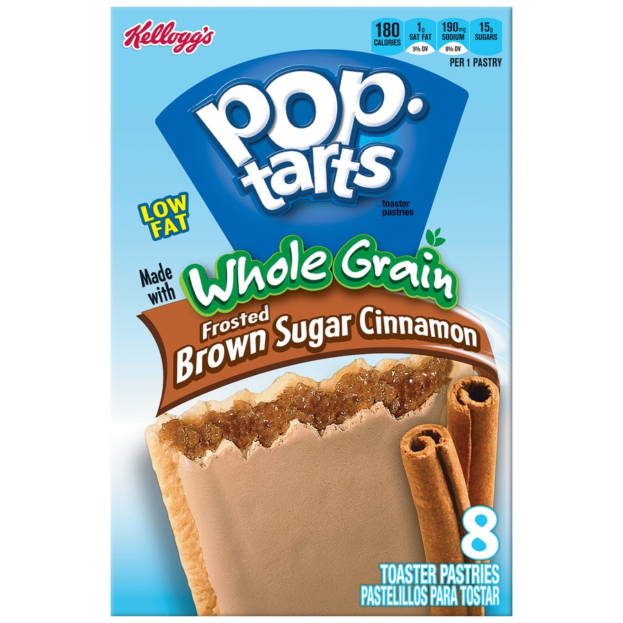 slide 1 of 1, Kellogg's Pop-Tarts Low-Fat Frosted Brown Sugar Cinnamon Toaster Pastries - 8/14.1 oz, 14.1 oz