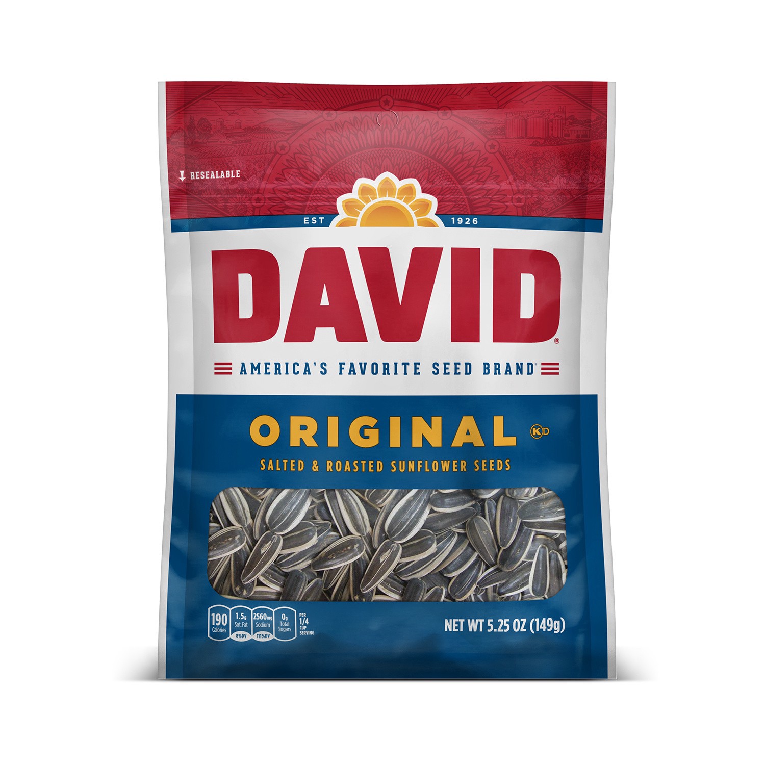 slide 1 of 3, DAVID Seeds Original Salted and Roasted Sunflower Seeds, Keto Friendly Snack, 5.25 oz