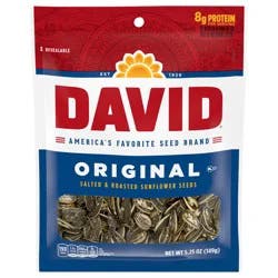 DAVID Roasted and Salted Sunflower Seeds\, Original Flavor\, 5.25oz.