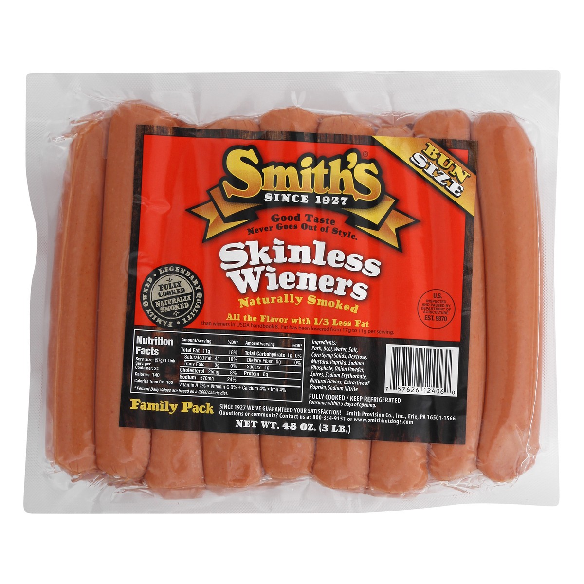 slide 6 of 9, Smith's Wieners 48 oz, 48 oz