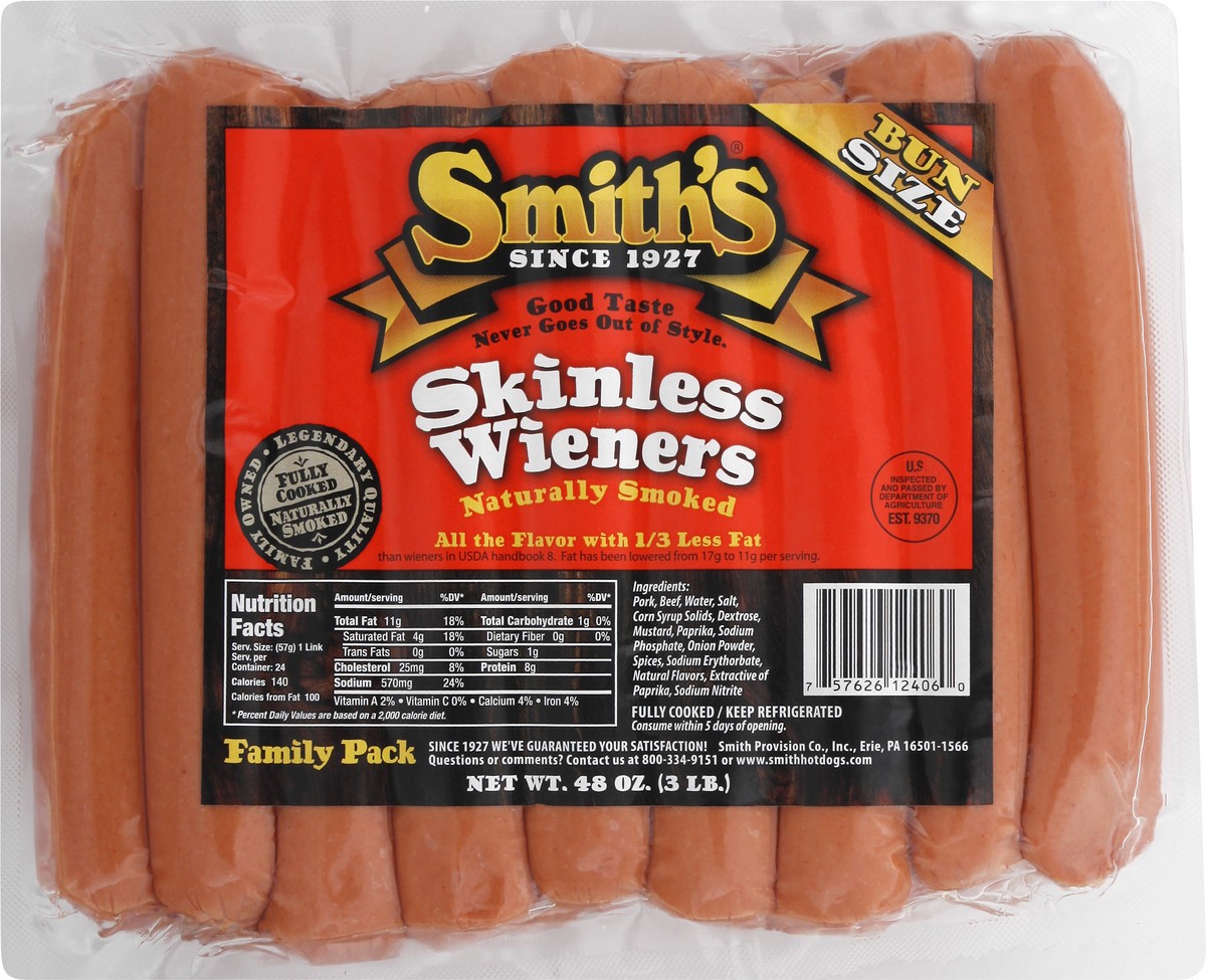 slide 1 of 9, Smith's Wieners 48 oz, 48 oz