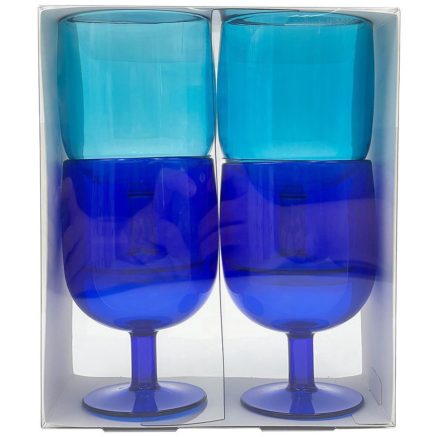slide 1 of 1, Modern Expressions Plastic Wine Glasses, 4 ct