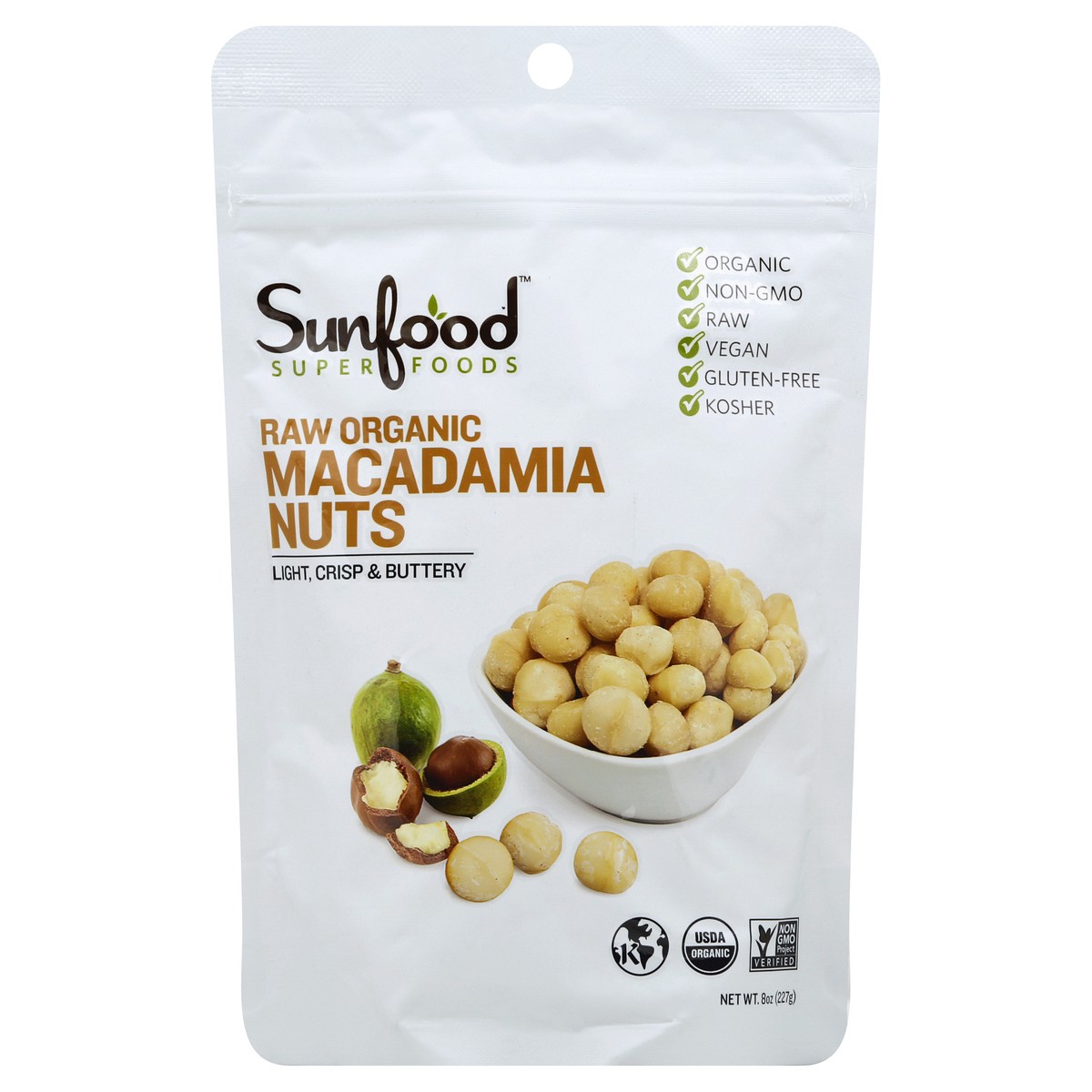 slide 2 of 3, SunFood Superfoods Macadamia Nuts 8 oz, 8 oz