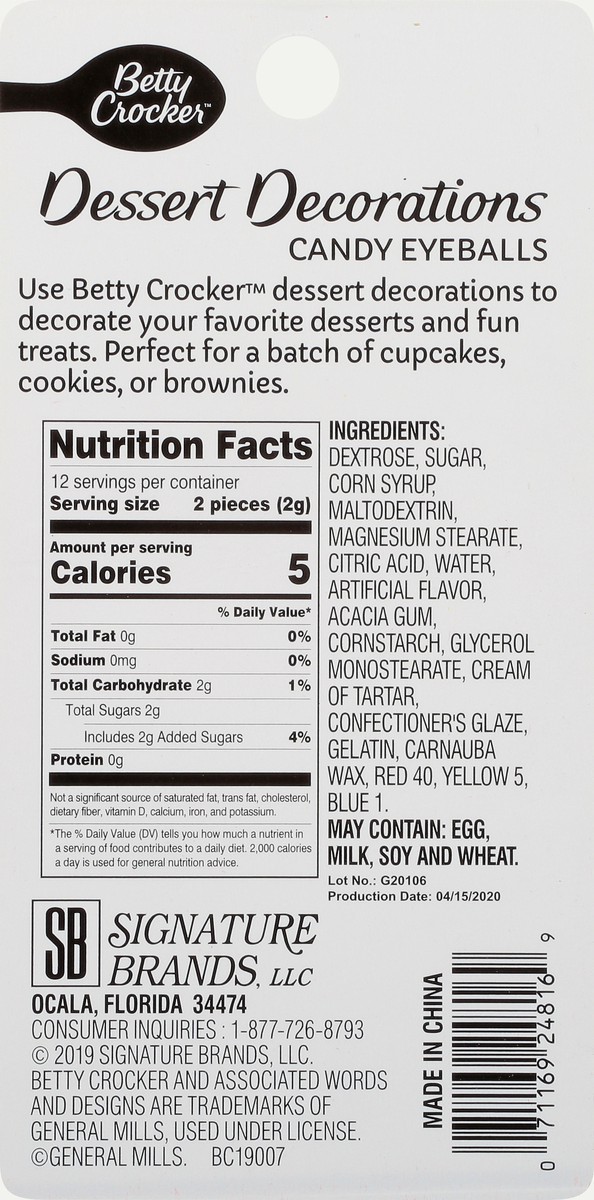 slide 5 of 9, Betty Crocker Candy Shop Large Eyeball, 0.8 oz