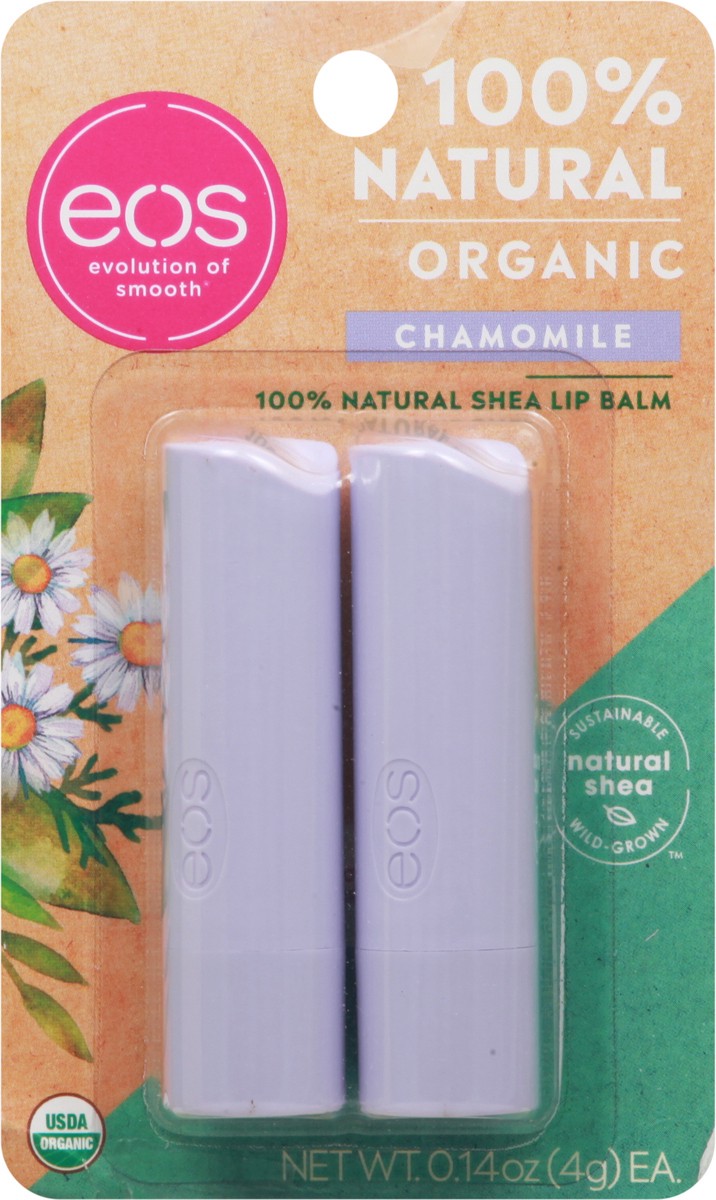 slide 7 of 9, eos Organic Chamomile Lip Balm 2 - 0.14 oz Tubes, 2 ct
