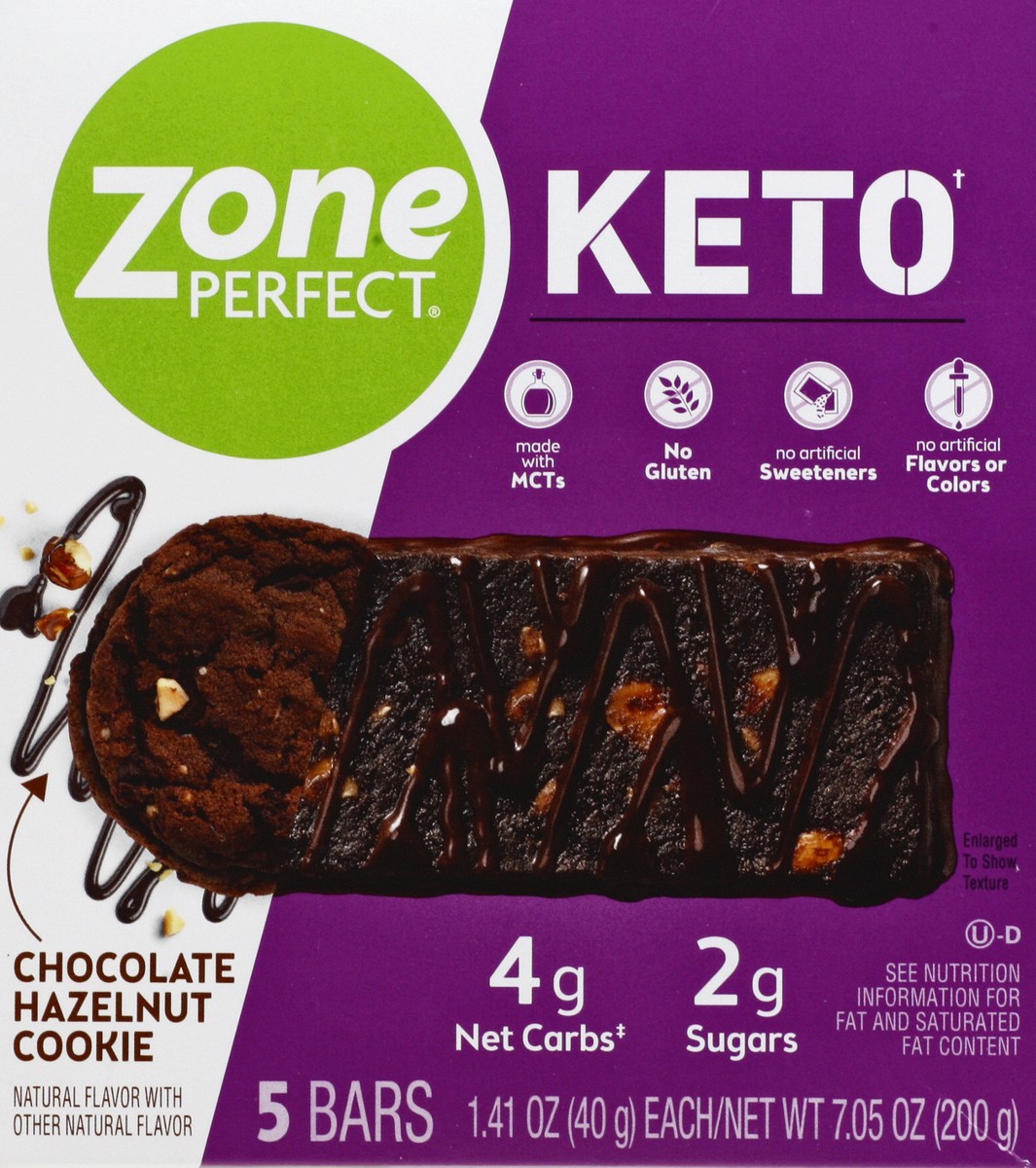 slide 9 of 13, Zone Perfect Choc Hazelnut Keto Bar 5Pk, 7.05 oz