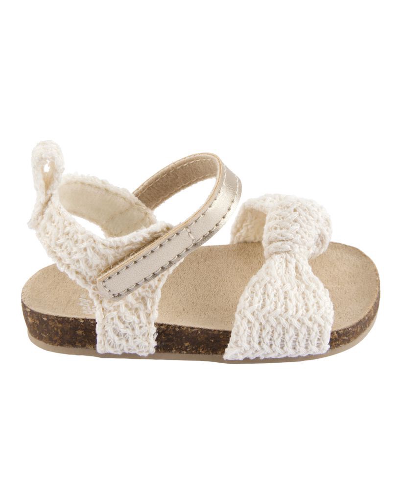 slide 6 of 6, Oshkosh Baby Crochet Sandal Gold 4, 1 ct