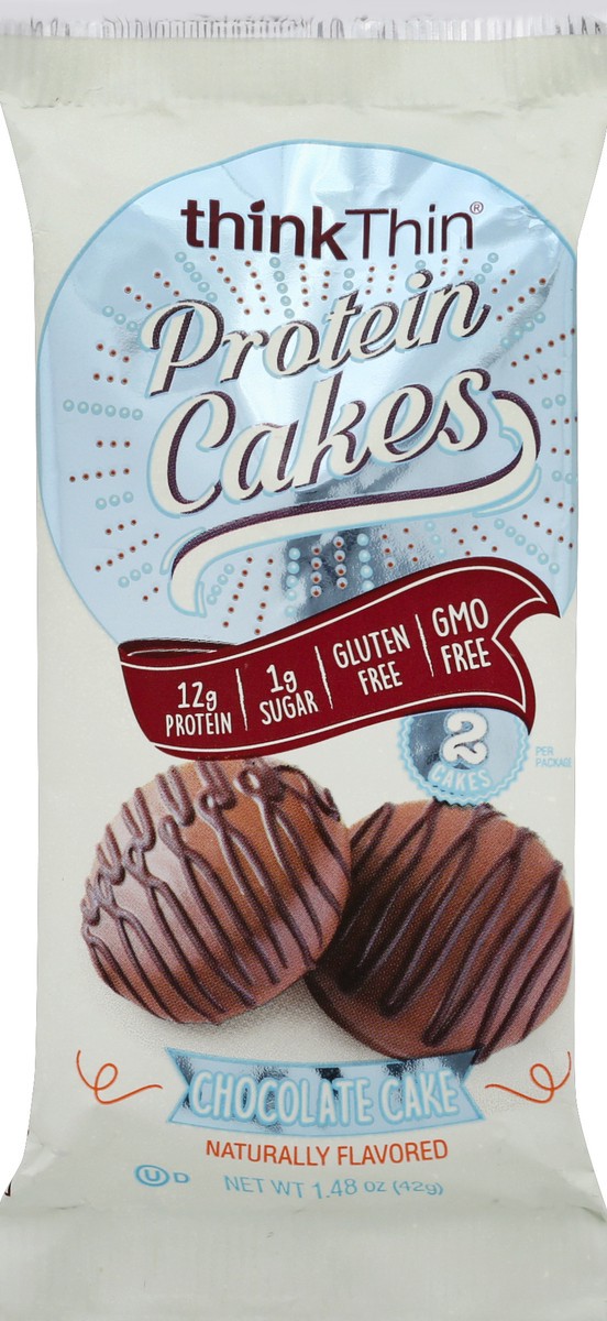 slide 5 of 6, thinkThin Chocolate Cake Flavored Protein Cakes, 1.48 oz