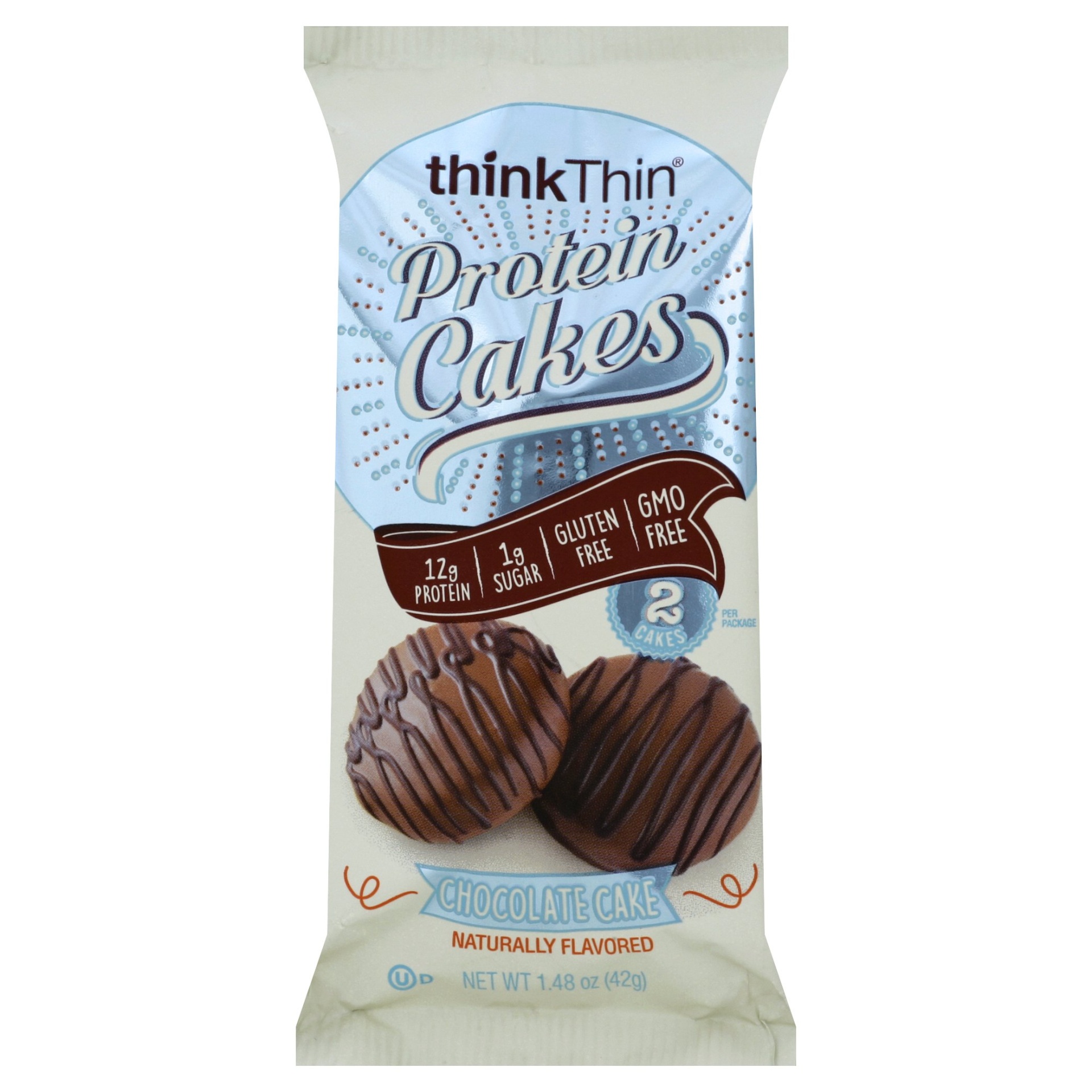slide 1 of 1, thinkThin Chocolate Cake Flavored Protein Cakes, 1.48 oz