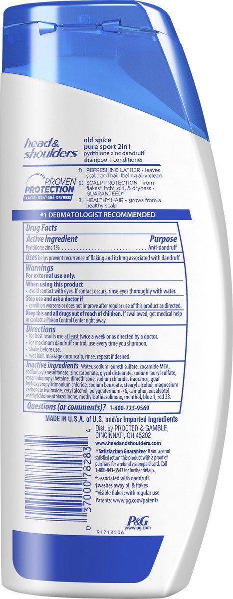 slide 2 of 3, Head & Shoulders Advanced Series Men 2 in 1 Old Spice Pure Sport Shampoo + Conditioner 21.9 oz, 21.9 oz