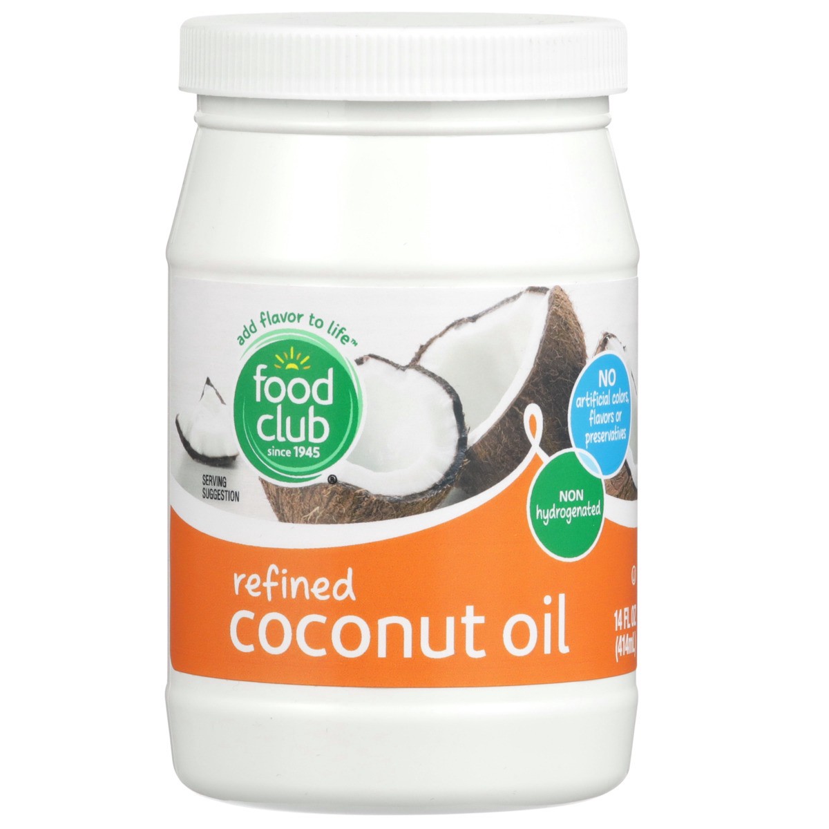 slide 8 of 9, Food Club Refined Coconut Oil, 14 fl oz