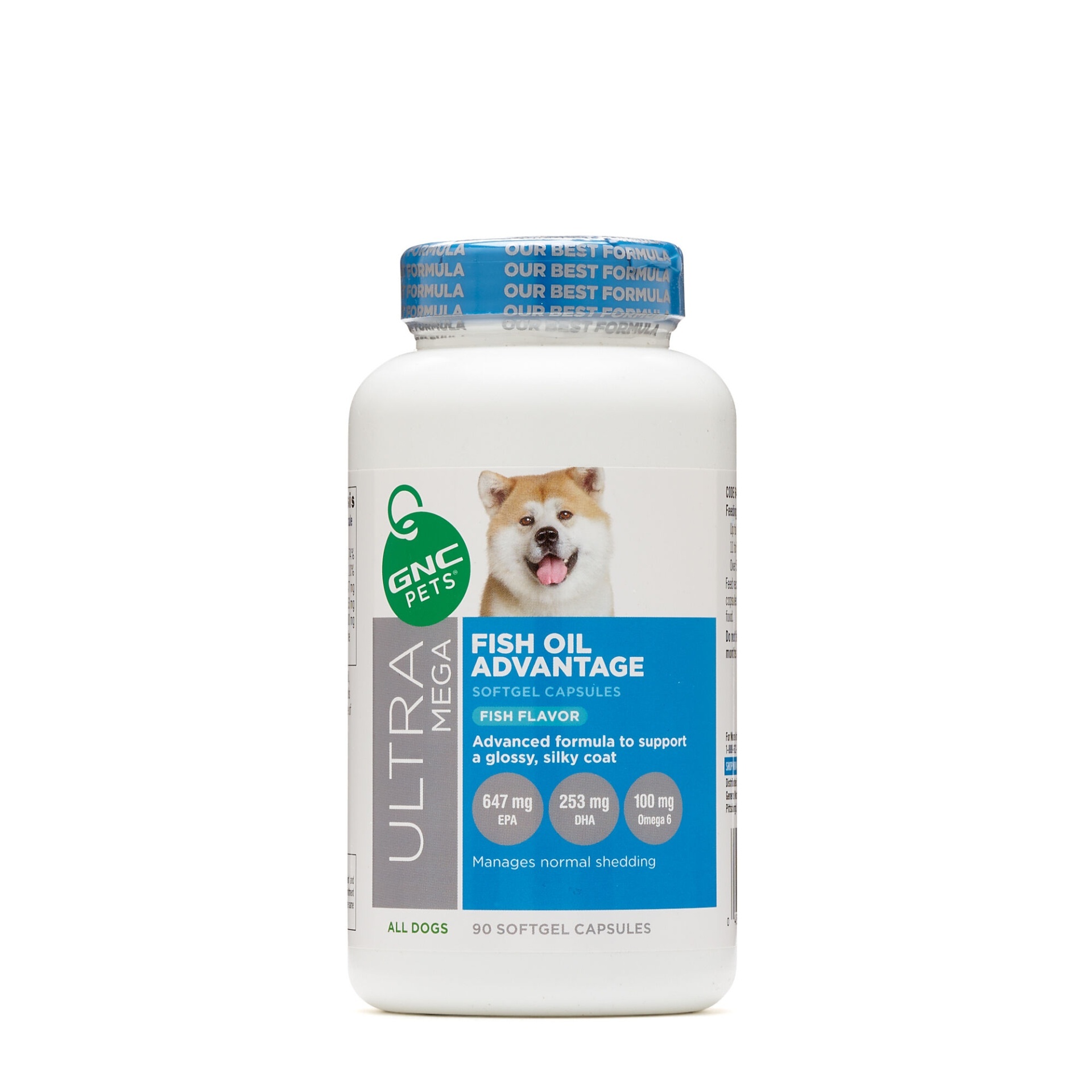 slide 1 of 1, GNC Pets Ultra Mega Fish Oil Advantage for All Dogs - Fish Flavor, 90 ct