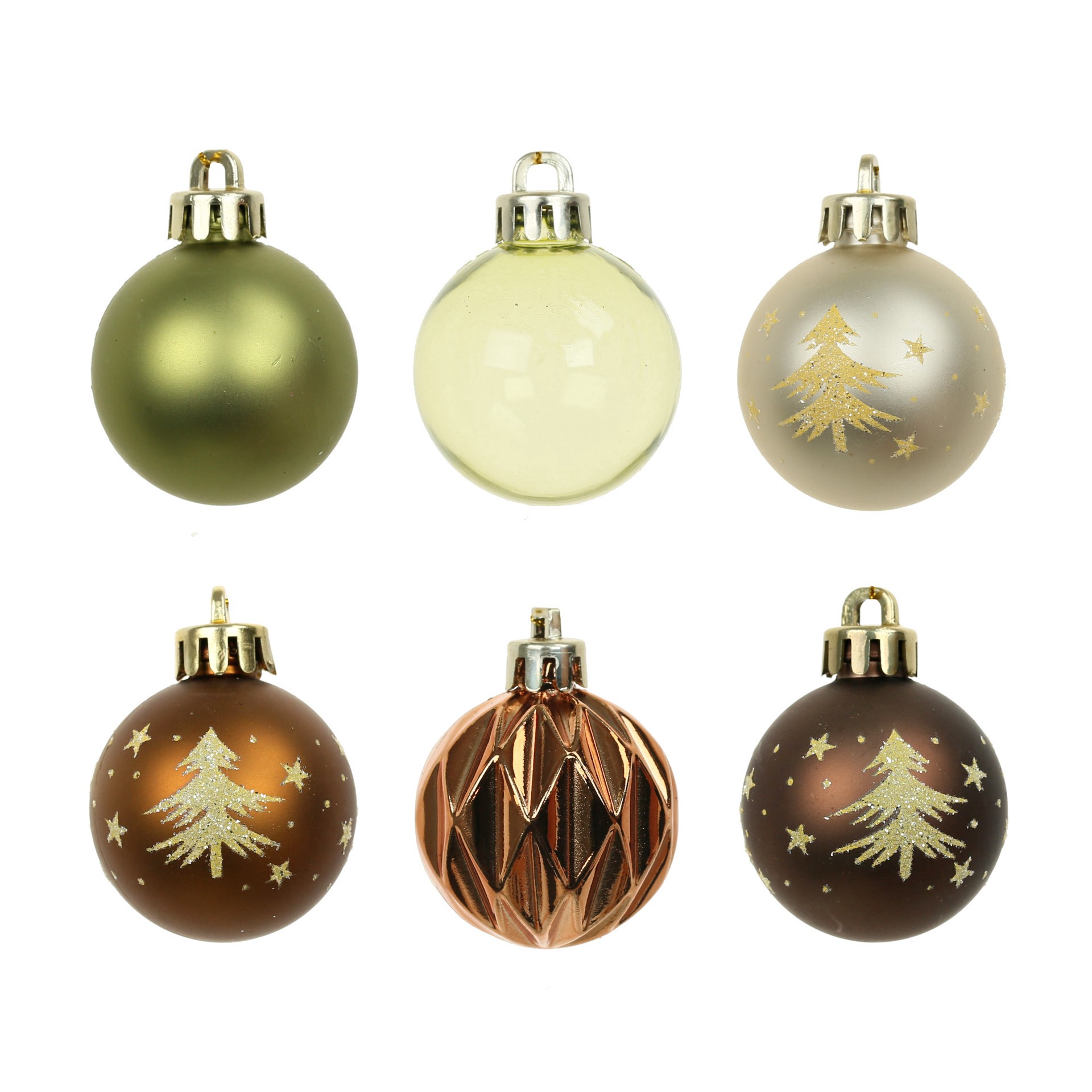 slide 2 of 3, 7 Pack 1.5" Gingerbread Forest Tree Shatterproof Ball Ornaments By Ashland, 7 ct