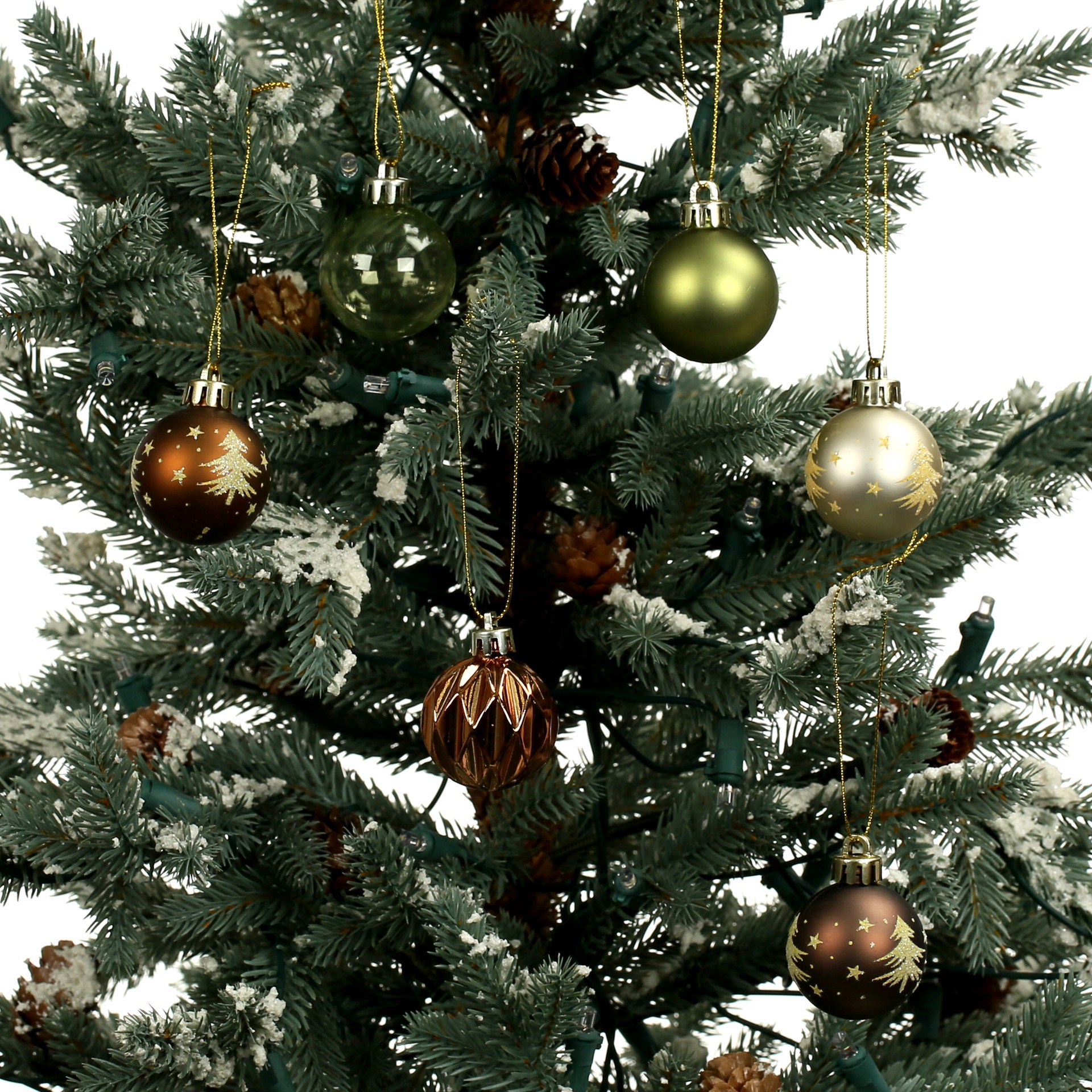 slide 3 of 3, 7 Pack 1.5" Gingerbread Forest Tree Shatterproof Ball Ornaments By Ashland, 7 ct