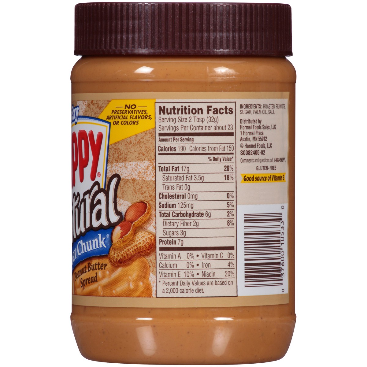 slide 4 of 7, Skippy Super Chunk Extra Crunchy Natural Peanut Butter Spread 26.5 oz. Jar, 26.5 oz