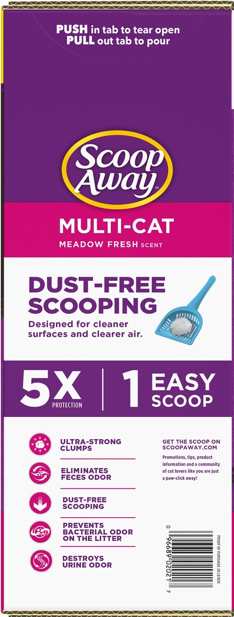 slide 7 of 9, Scoop Away Multi-Cat Meadow Fresh Scent Clumping Cat Litter 28 lb, 28 lb