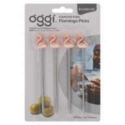 Oggi Flamingo Metal Cocktail Picks