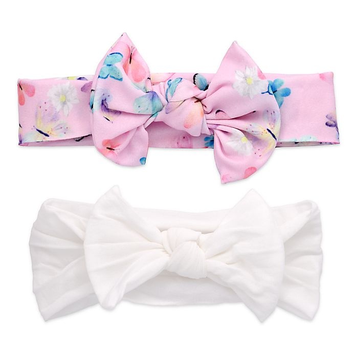 slide 1 of 1, Khristie Butterfly and White Bow Headbands, 2 ct