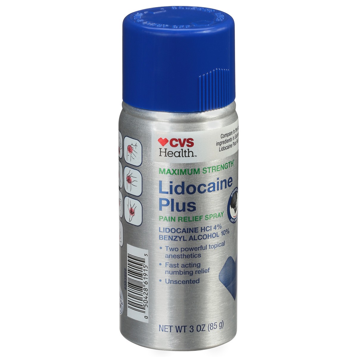 slide 2 of 12, CVS Health Maximum Strength Lidocaine Plus Pain Relief Dry Spray, 3 Oz, 3 oz
