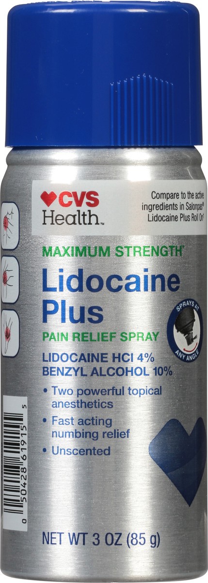 slide 7 of 12, CVS Health Maximum Strength Lidocaine Plus Pain Relief Dry Spray, 3 Oz, 3 oz