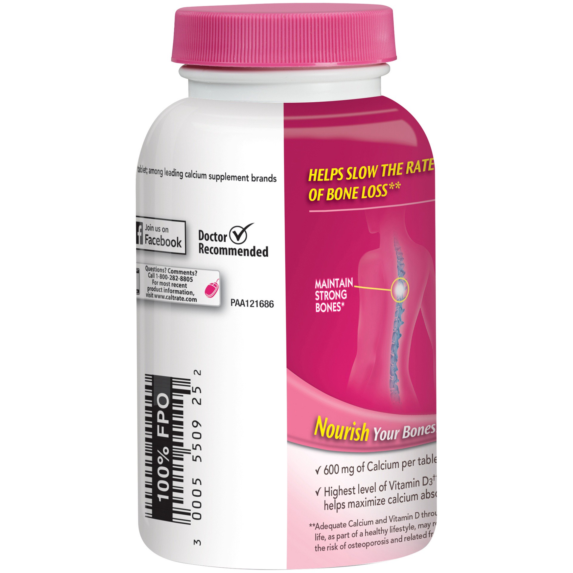 slide 3 of 6, Caltrate Bone Health 600+D3 Calcium & Vitamin D, 200 ct