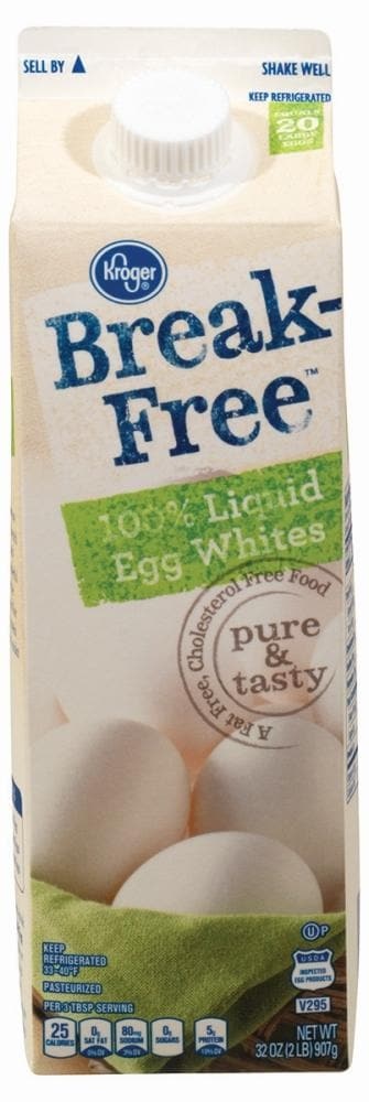slide 1 of 1, Kroger Break-Free 100% Liquid Egg Whites, 32 oz
