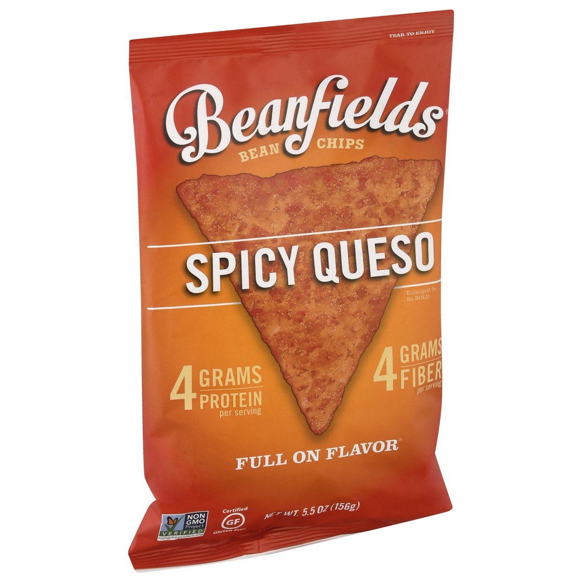 slide 2 of 10, Beanfields Bean Chips, Spicy Queso, 5.5 oz