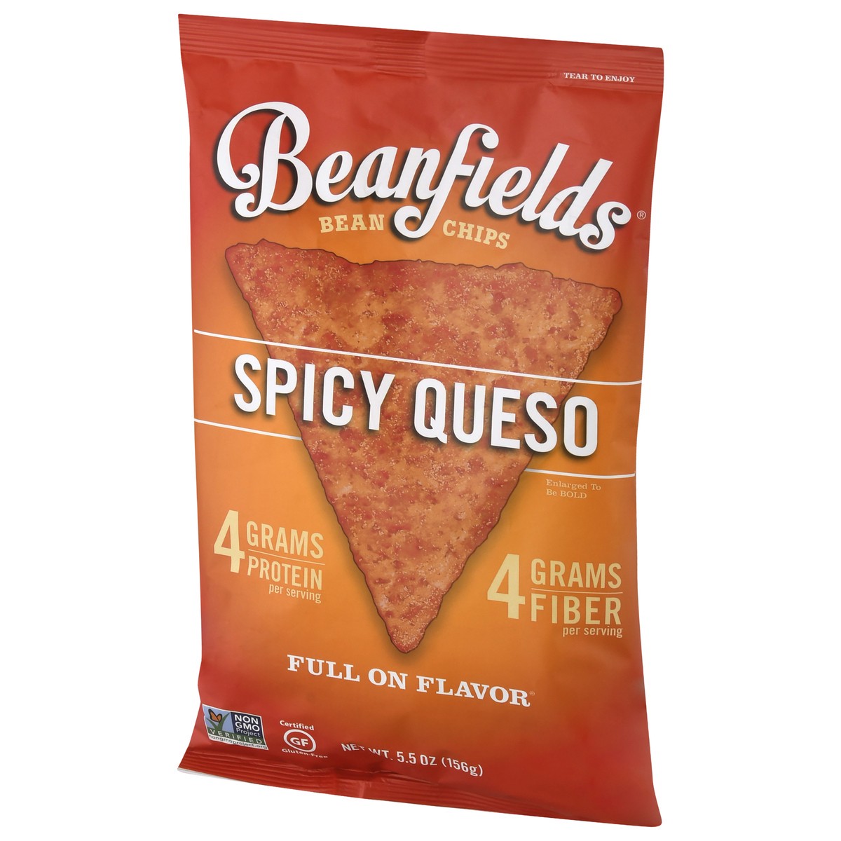 slide 3 of 10, Beanfields Bean Chips, Spicy Queso, 5.5 oz