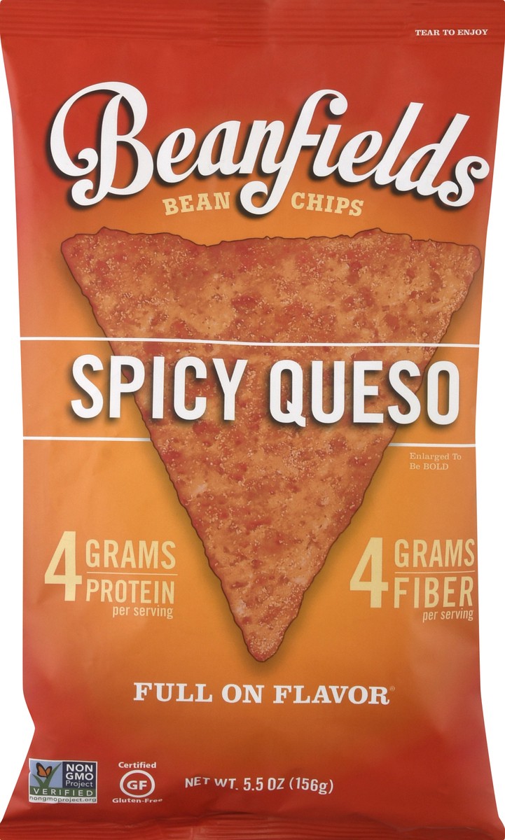 slide 9 of 10, Beanfields Bean Chips, Spicy Queso, 5.5 oz