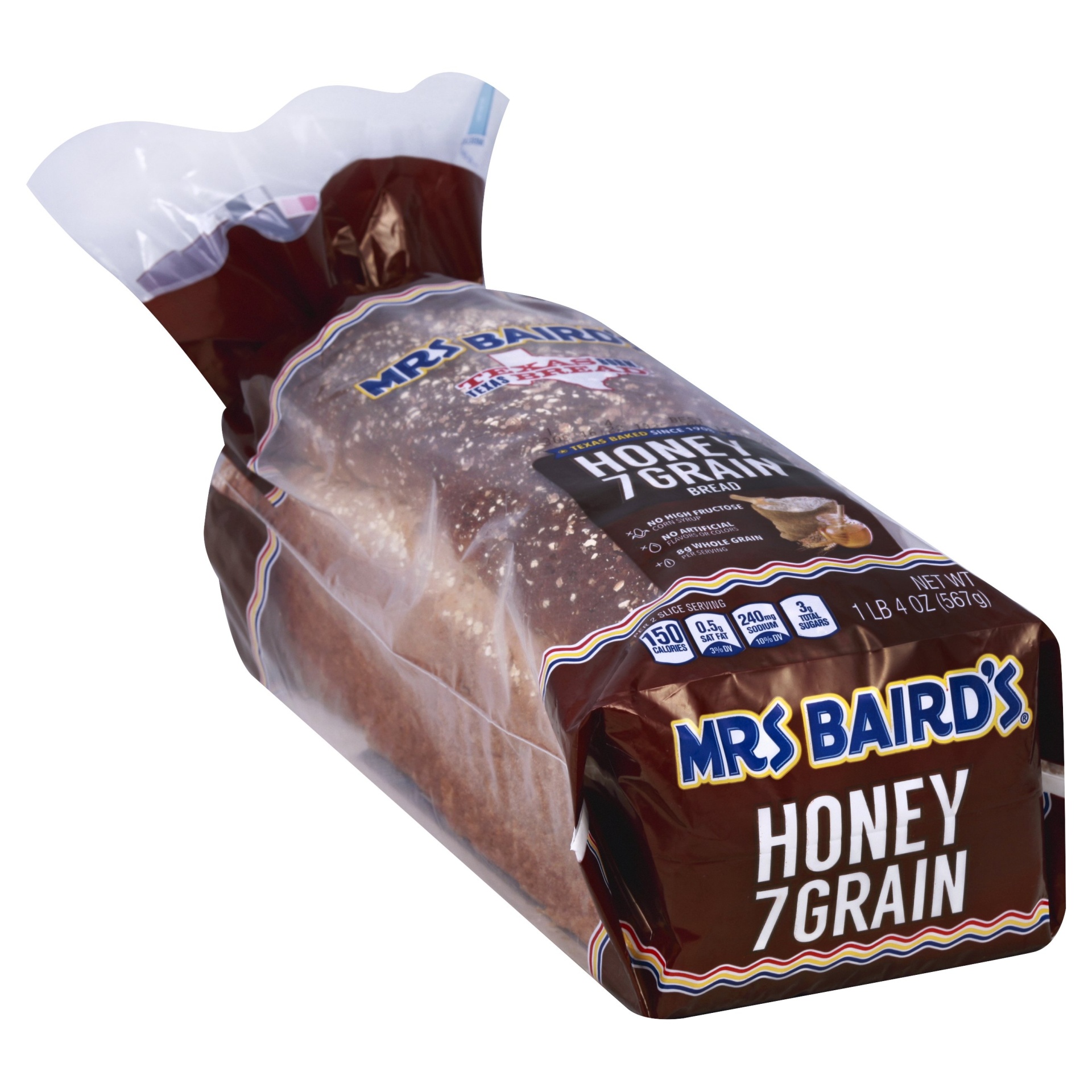 slide 1 of 8, Mrs. Baird's Honey 7 Grain Bread, 20 oz