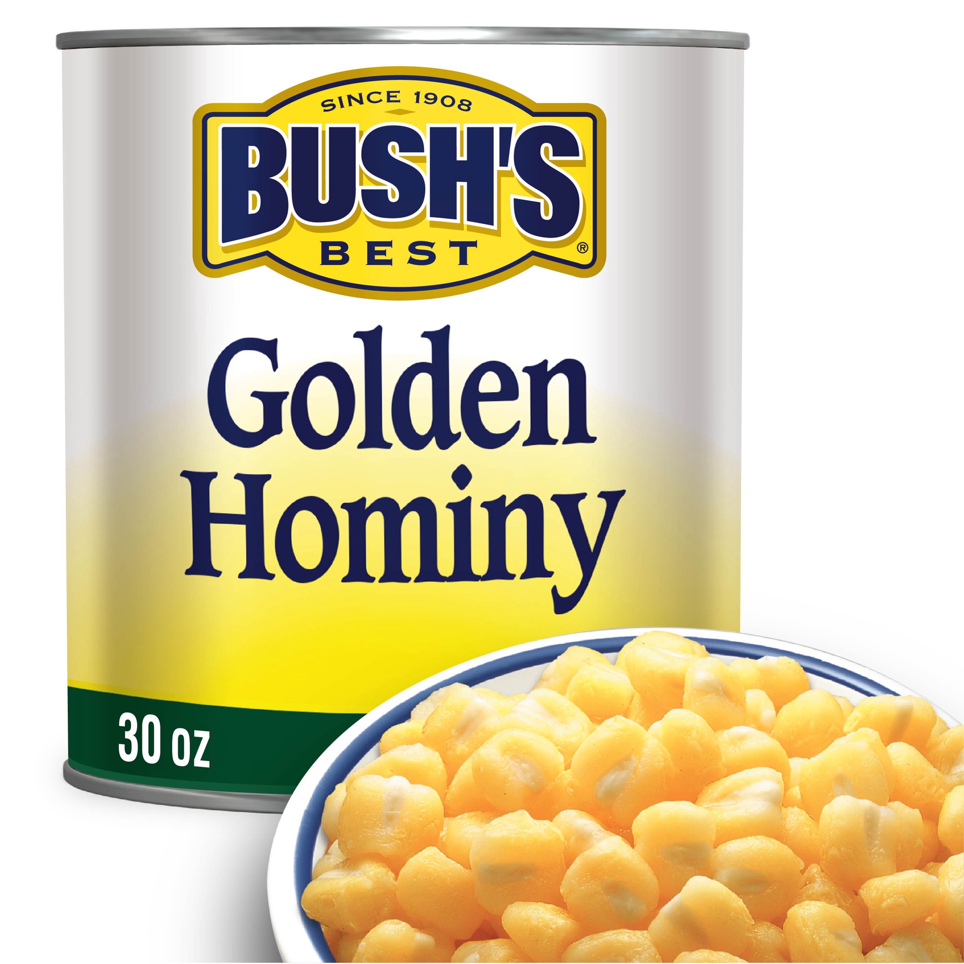 slide 4 of 5, Bush's Best Bush's Golden Hominy 30 oz, 30 oz