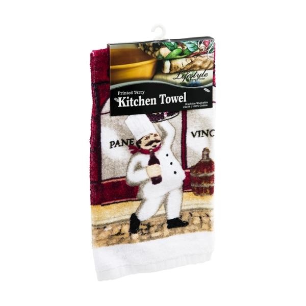 slide 1 of 1, Royal Crest Cotton Terry Printed Kitchen Towel, 1 ct