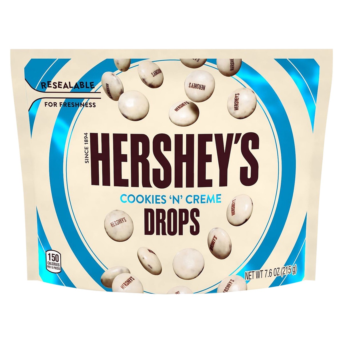 slide 1 of 26, HERSHEY'S DROPS Cookies 'N' Crème Candy, 7.6 oz, Bag (8 Ct.), 7.6 oz