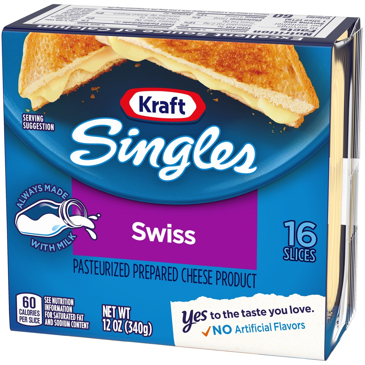slide 7 of 9, Kraft Singles Swiss Pasteurized Prepared Cheese Product Slices, 16 ct Pack, 16 ct