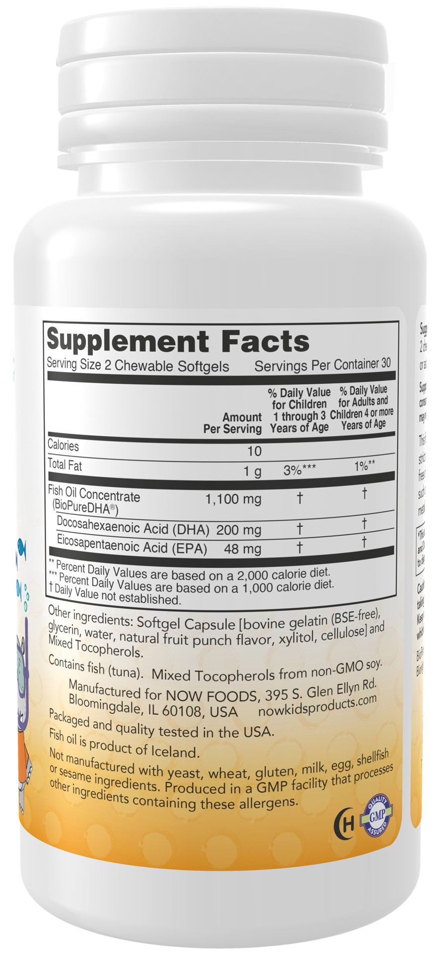 slide 2 of 4, NOW DHA Kids Fish Oil Chewable - 60 Softgels, 60 ct