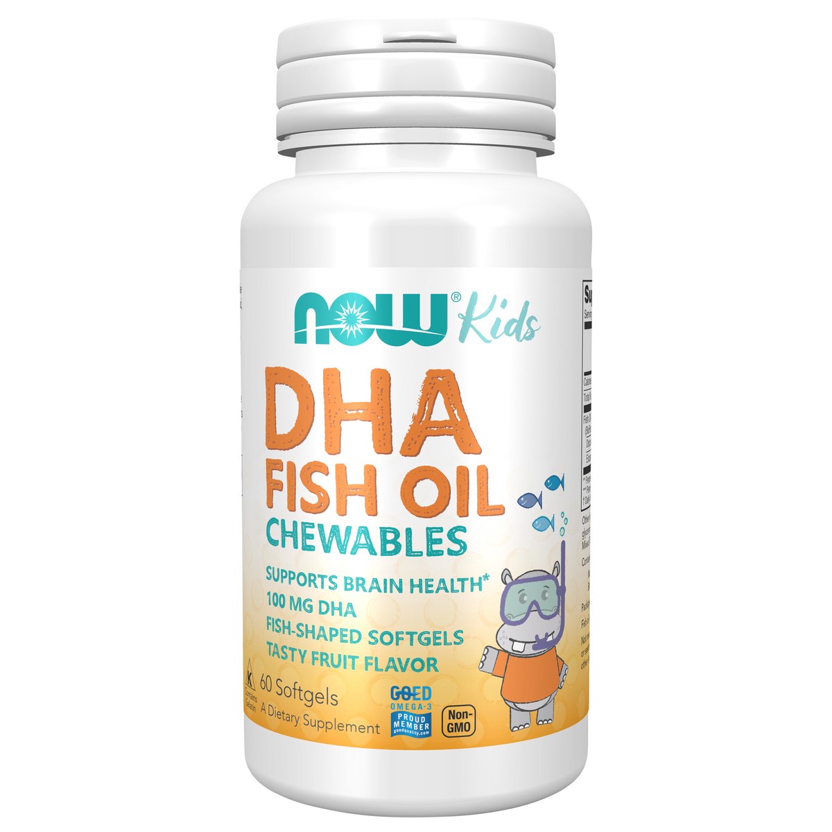 slide 1 of 4, NOW DHA Kids Fish Oil Chewable - 60 Softgels, 60 ct