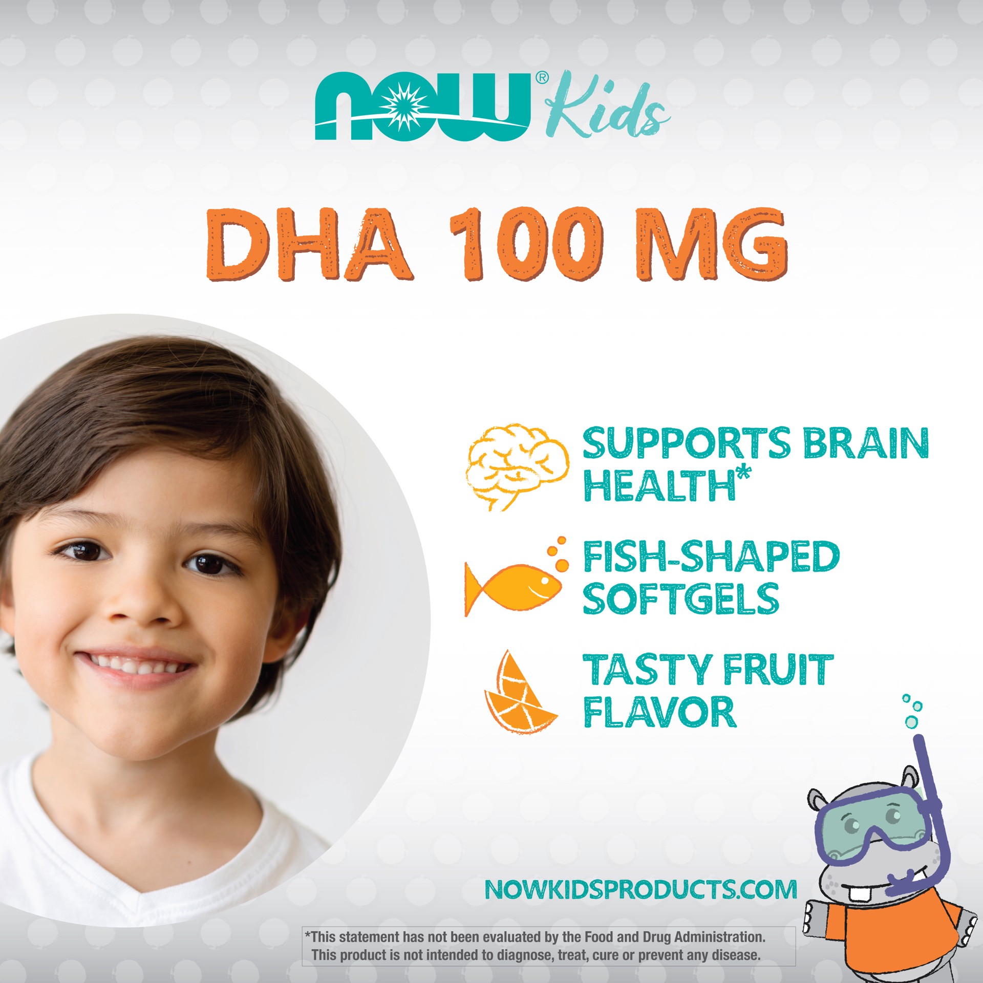 slide 3 of 4, NOW DHA Kids Fish Oil Chewable - 60 Softgels, 60 ct