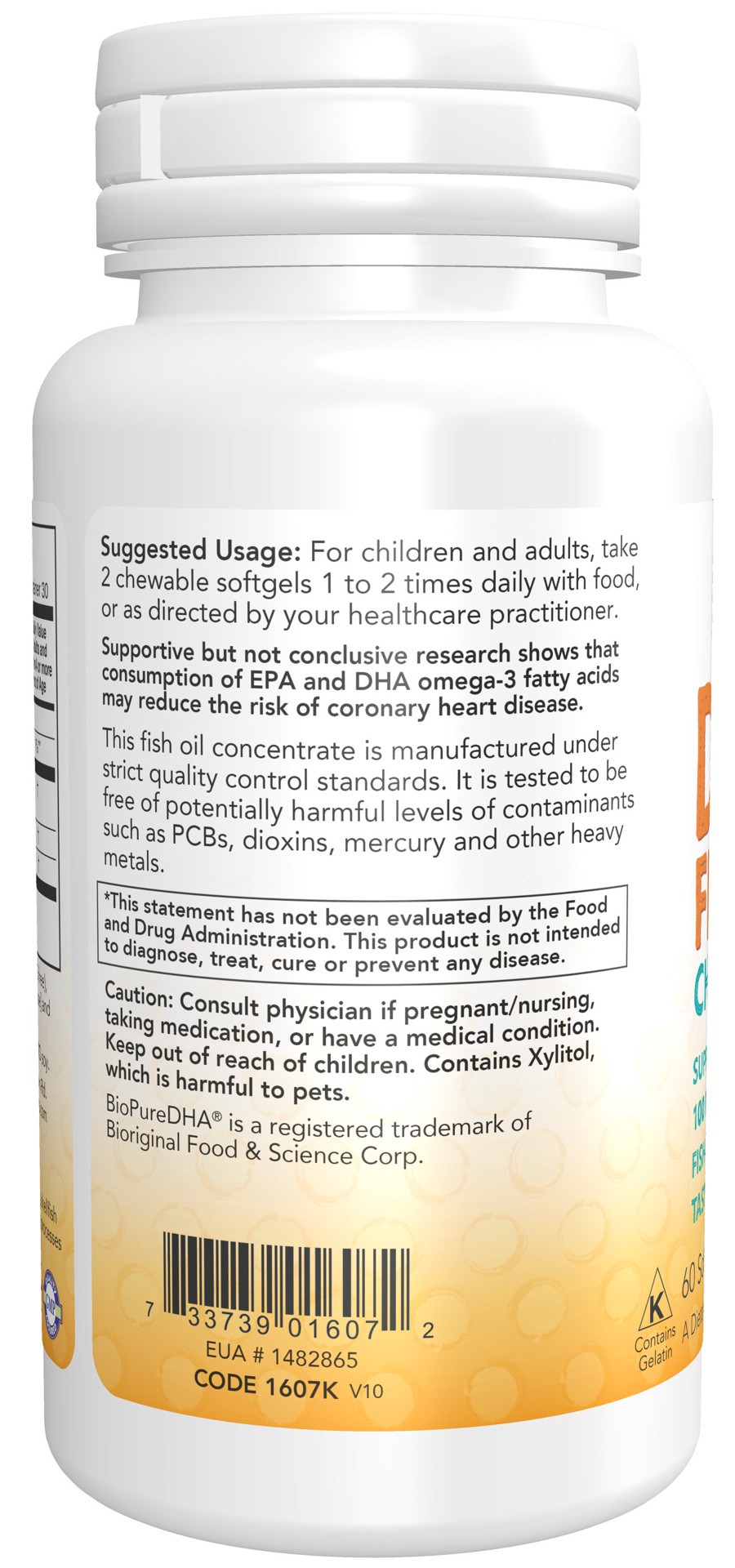 slide 4 of 4, NOW DHA Kids Fish Oil Chewable - 60 Softgels, 60 ct