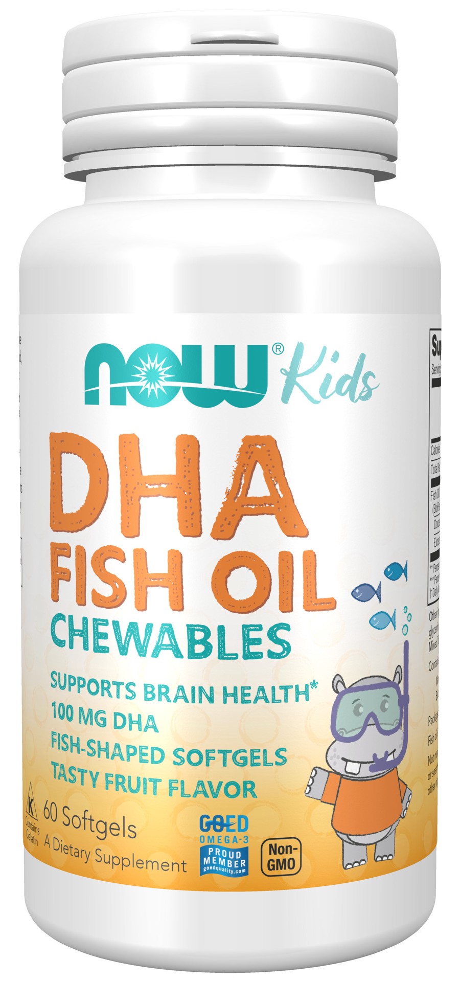 slide 1 of 4, NOW Kids DHA Kids Fish Oil Chewable - 60 Softgels, 60 ct