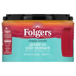 Folgers Simply Smooth Ground Coffee, Mild Roast Coffee, 23 Ounce Canister