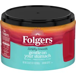 Folgers Simply Smooth Ground Coffee, Mild Roast Coffee, 23 Ounce Canister