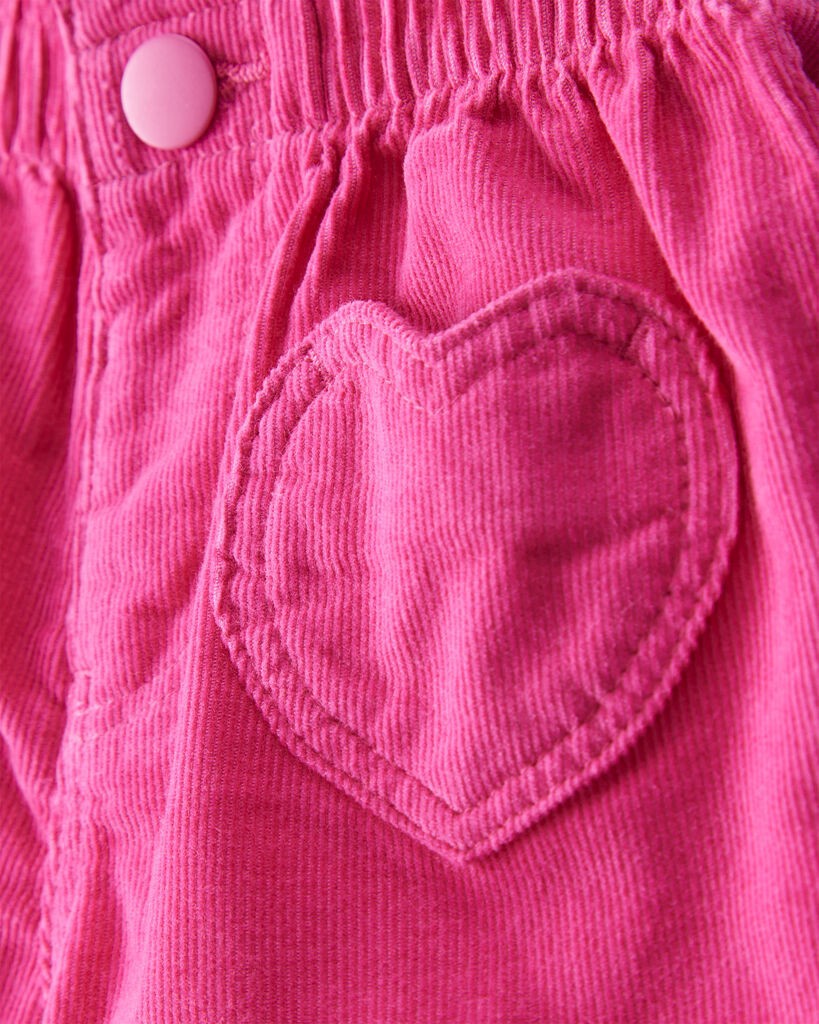 slide 2 of 3, Carter's Baby Girl Heart Pocket Barrel Pants - Pink Fuchsia 12M, 1 ct