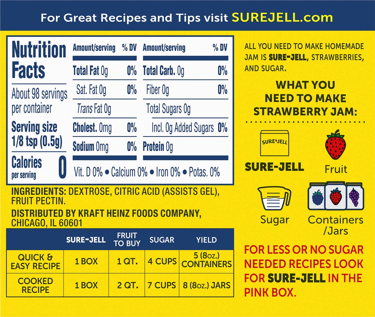 slide 7 of 9, Sure-Jell Sure Jell Original Premium Fruit Pectin, 1.75 oz Box, 1.75 oz