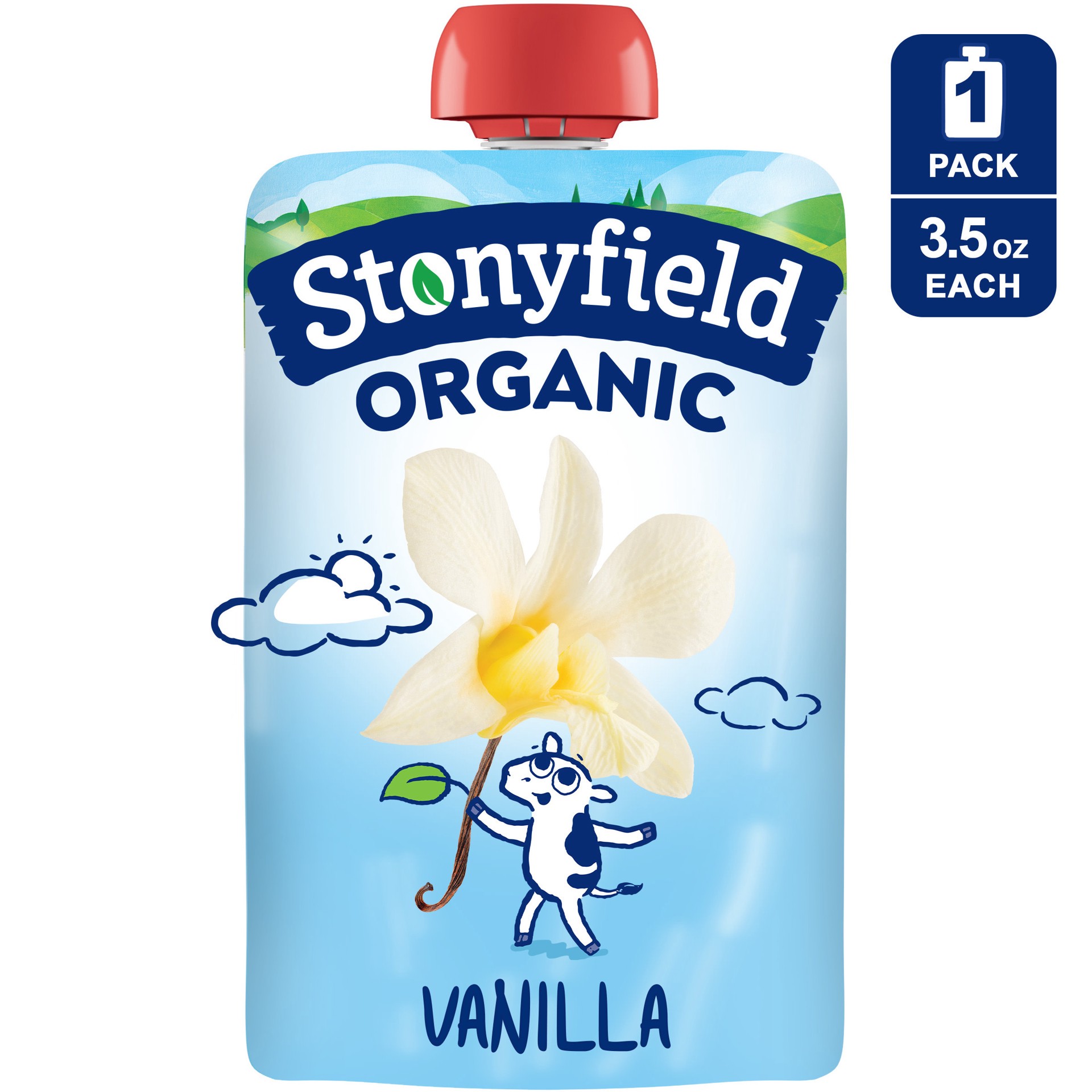 slide 1 of 6, Stonyfield Organic Vanilla Whole Milk Yogurt 3.5 oz. Pouch, 3.5 oz