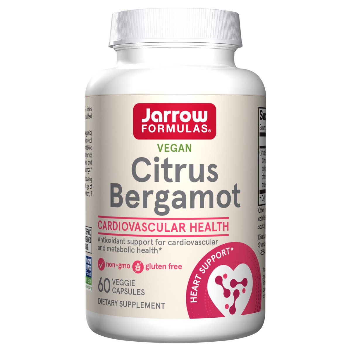 slide 1 of 4, Jarrow Formulas Citrus Bergamot 500 mg - 60 Servings (Veggie Caps) - Antioxidant Support for Cardiovascular & Metabolic Health - Dietary Supplement - Gluten Free - Use with Jarrow Formulas QH-absorb, 1 ct