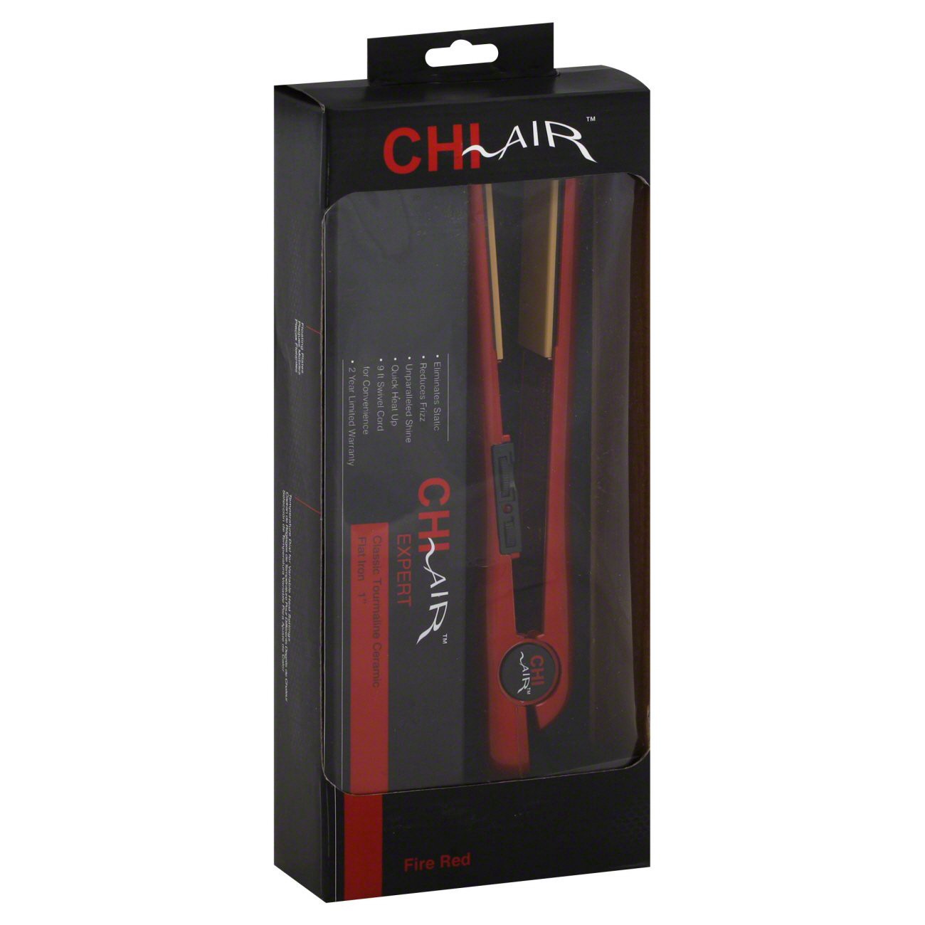 slide 1 of 2, CHI Air Classic Tourmaline Ceramic Flat Iron - Fire Red - 1", 1 ct