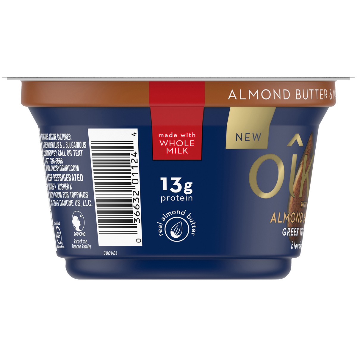 slide 2 of 13, Oikos Whole Milk Almond Butter & Maple Cinnamon Greek Yogurt, 5.3 Oz., 5.3 oz