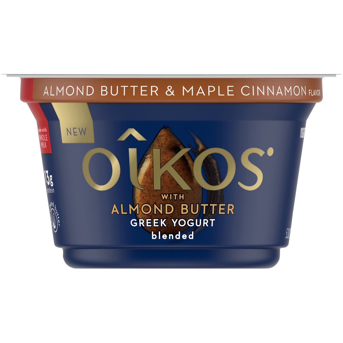 slide 13 of 13, Oikos Whole Milk Almond Butter & Maple Cinnamon Greek Yogurt, 5.3 Oz., 5.3 oz